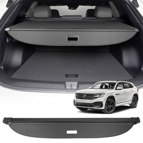 Cargo Cover for Volkswagen VW Atlas Cross Sport 2020-2025 Accessories Black Retractable Rear Trunk Security Cover Shield Shade Privacy Screen Car Trunk Luggage Cargo Security Shade Shield