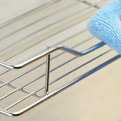 Estante para baño de acero inoxidable sin orificios para toallas y aseo