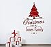 Produktbild Tattoos-zuhsn Art Festival Weihnachten mit Personalisierten Familiennamen Frohe Weihnachten Dekoration Baum Wandaufkleber Vinyltapete 102x72cm