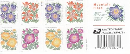 Image of Mountain Flora Flower US First Class Forever Postage Stamps Celebrate Beauty Wedding (1 Book of 20)