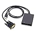 BOSJETT 1080P 1920x1080 VGA to HDMI TV HDTV AV Video Audio Cable Adapter -With USB Audio Powered Converter for PC, Notebook, Laptop, Desktop, Computer and Projector