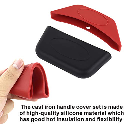 6Pcs Skillet Holder Cast Iron Skillet Handle Covers, Silicone Hot Handle Holders, 2 Hot Pan Holder Sleeves And 4 Assist Handles Kit For Cast Iron Skillets Metal Frying Pans Aluminum Cookware Handles #TOP3
