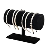 女の子用 ヘアバンド オーガナイザー - ベルベット 滑り止め ラッ ク | T字型 ヘアバンド スタンド 収納 ラ ック | ブレスレット ヘアアクセサリー 整理 ベッドルーム 化粧台 ホームオフィス 用