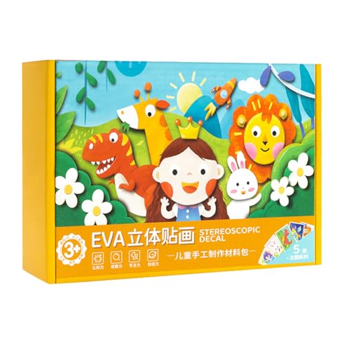 Pegatinas 3D de Espuma | Divertido Juego Educativo de 12 Piezas | Puzzles de Animales de Espuma para | para Oficina Navidad Proyecto Artístico Escuela Casa Ocio Actividad