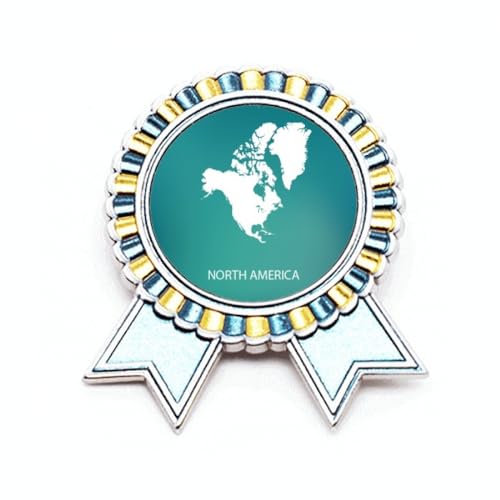 Broche Amérique du Nord en métal M au design finement ciselé