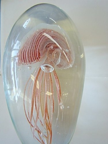 Poisson en verre soufflé cadeau unique méduse phosphorescente Corail Glow déco créative