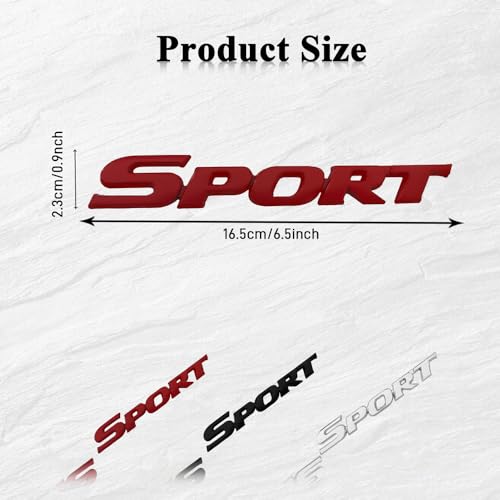 Image of Universal 4X4 Emblem Badge 3D Logo, Emblem Sticker, 3D Fender Badge Decal Car Sticker, Full Coverage Adhesive Replacement Compatible with Toyota 4Run, Tun Truck Pickup Model (Sport, Red)