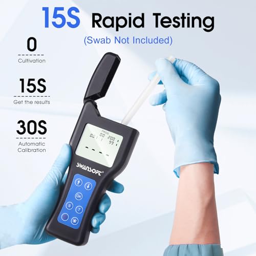 Portable ATP Fluorescence Detector, Handheld Surface Cleanliness Tester, ATP Rapid Detector (Swab Not Included)