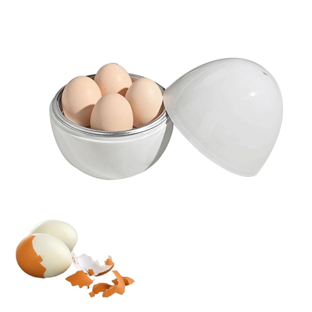 Microwave Egg Boiler 4 Egg Capacity Microwave Egg Cooker for Hard Boiled Eggs Microwave Egg Maker Under 9 minutes Medium and Hard Boiled Egg Cooker Rapid Egg Boiler Microwavable Egg Poacher