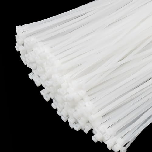 Image of XINGO 1000 PCS White Zip Ties 12 Inch, 60 LBS Tensile Strength, Self-Locking Nylon Plastic Nylon PA66 Wire Ties for Indoor and Outdoor Use
