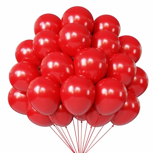 Red Balloons Set 50 Pcs 12 Inch Red Latex Balloons for Birthday Baby Shower New Years Wedding Anniversary Party Decorations