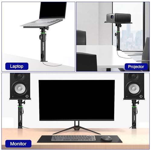 Vondynote STANDS TILTED 0-12° Pair Of Studio Monitor Stands Desk Clamp Speaker Stands 0-12°Tilt Height Adjustable thumb #6