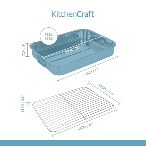 Kitchen Craft Padella per arrosto in acciaio INOX con griglia - immagine 4