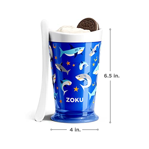 ZOKU Original Slush and Shake Maker - Slushy Cup für Einzelportions-Slushies, Frucht-Smoothies und Milchshakes in wenigen Minuten, BPA-frei, Hai – Bild 5