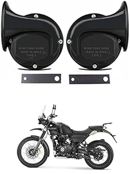 EIAC Universal Windtone Jalwa Horn (2 and 4 wheelers), Black color, Heavy plastic body, Set of 2, 12V voltage For Himalayan Rider Universal For All Models