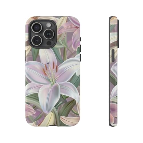 Coque lys de Pâques rose iPhone 15 Pro Max - Coque rigide antichoc motif floral