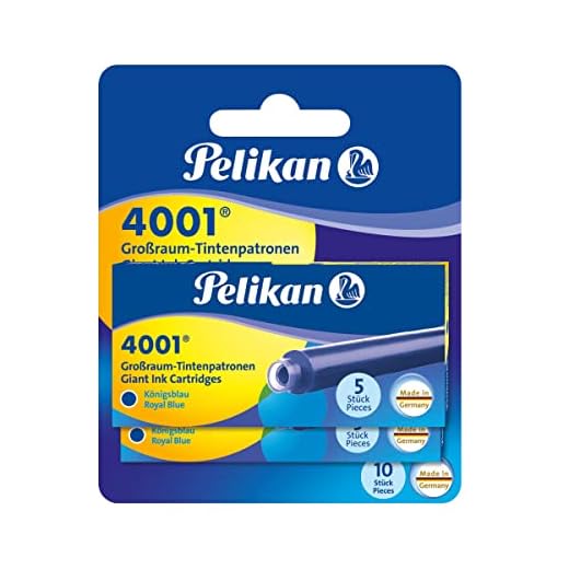 Pelikan Giant Ink Cartridges - Paquete de 10 recambios de tinta para bolígrafos y plumas, azul