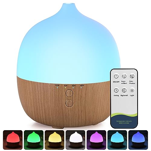 Haoday 300Ml Essential Oil Diffuser With Remote Control - 3 In 1 Ultrasonic Humidifier And Vaporizer For Essential Oils, Aroma Diffusers With 7 Led Colors, Adjustable Cool Mist, Timer & Auto Shut-Off #TOP19