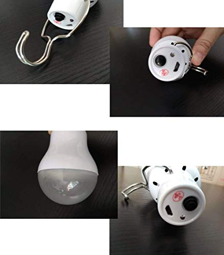 Solar Light Bulb Solar Camping Lamp Emergency Light Bulb Solar Lamp for Shed Patio Garden Chicken Coop Barn Pet House Yard Garden Torch Light 2w Solar Panel 1600mAh 180LM Without Light Sensor - Thumbnail 3