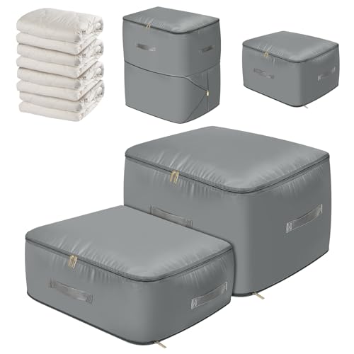 Selbstkomprimierender Organizer, Faltbare Ultra Platzsparende Taschen, Bewegliche Komprimierender Beutel, Kleidung Aufbewahrung, Aufbewahrungstasche für Bettdecken Decken (XL+L)