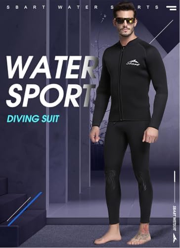 Sbart Premium Men's 1.5mm Neoprene Wetsuit Two Piece Top Jacket + Pants, Keep Warm Comfy, High Quality Adult Men Full Body Wetsuit Diving Suit 2pc for Scuba Diving Snorkeling Surfing Paddling Swimming - Image 6