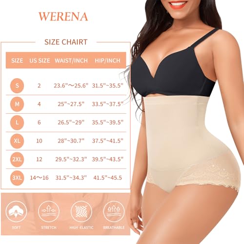 Image of Werena Tummy Control Shapewear Underwear for Women High Waisted Body Shaper Panties Shaping Briefs