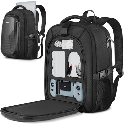 PEKREWS Capa Atom 2, mochila de grande capacidade para Potensic Atom 2/SE/3 eixos/LT, bolsa expansível para drone de viagem para laptop de 15,6 polegadas e combo Fly More, estojo de transporte à prova