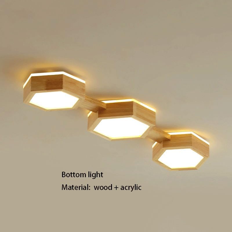 Plafonnier LED hexagonal pour couloir sombre et bas de plafond
