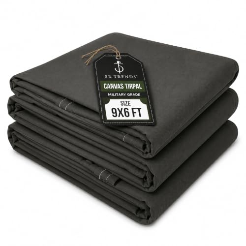 Image of 1200 GSM Extreme Power Canvas Tirpal - Industrial-Grade Waterproof Resistance Canvas Tarpaulin | Extra Thick, Tear-Proof & UV Shielded | Built for Heavy Commercial Use (Grey, 9 X 6 FT)