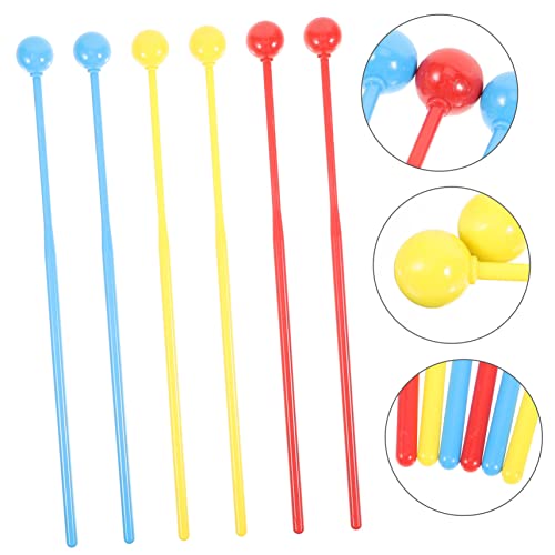 COOPHYA 3 Pares Baquetas Infantis Tambor De Língua Acessórios Amarelos Baquetas De Desempenho Bastõe
