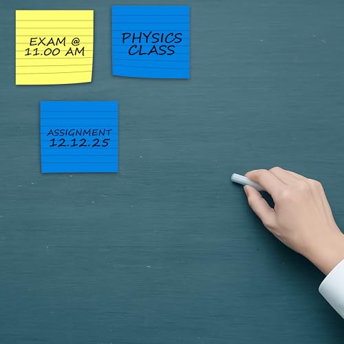 Image of Cubic Prompt Neon Sticky Notes | Pack of 2 | 10cm x 10cm (4 inchx4 inch) | 100 Ruled Sheets Each | Multicolour | Lined Self-Adhesive Note Pads for Office | School | Home Use