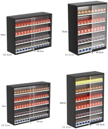 Lockable Wall-Mounted Cigarette Showcase Rack, Sliding Door Display Holder for Retail & Home Use, Durable Cigarette Case for Organized Storage and Easy Access