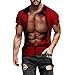 Xmiral T Shirt Uomo Vintage,Casual a Maniche Corte Slim Fit,Maniche Corte,Camicetta Maglietta,Camicetta Maglia,Maglietta,Maglietta a Maniche,Corte da Uomo,Maniche Corte da L Rosso