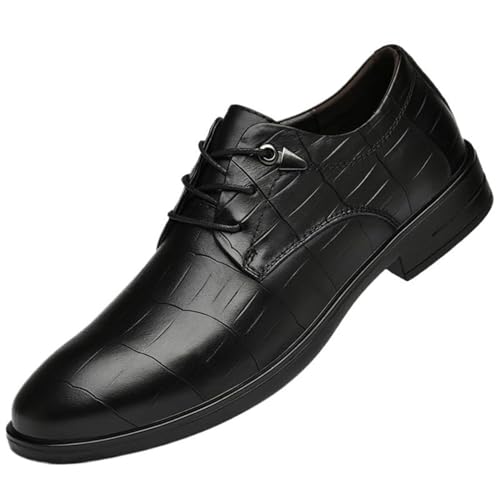Men's Leather Oxford Dress Shoes Lace Up Wedding and Office Work Shoes