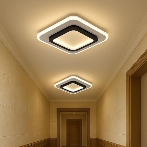 Image of 40w LED Ceiling Light from Acrylic Flush Mount Lamp for Living Room, Bedroom, Kitchen & Office. Modes : Warm, Cool & Natural White (Square)