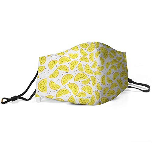 Unique Ski Face Mouth-Cover Yellow Lemon and Orange Pictures Anti Dust Washable Reusable Winter Face-Covers