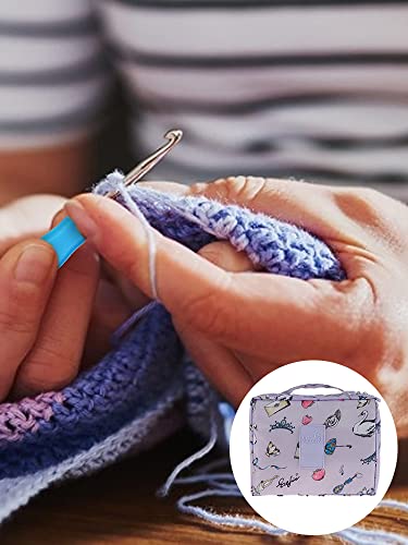 Image of 59 Pcs Crochet Hooks Kit for Beginners Adults, Knitting Starter Kit for Adults Ergonomic Crochet Soft Grip Handle Crochet Tools, DIY Weave Yarn Kits with Carry Bag , Travel Knitting Crochet Supplies