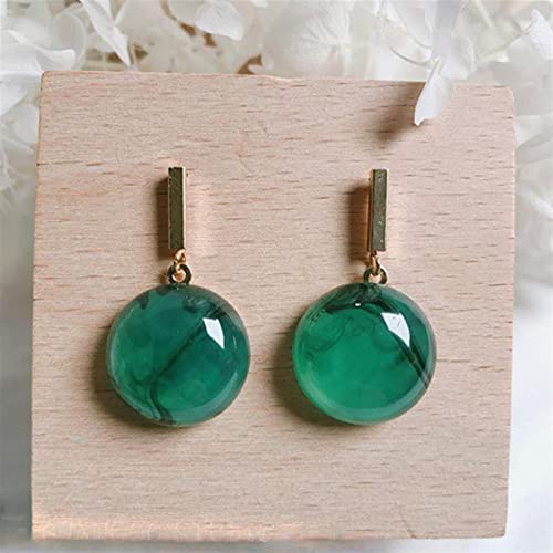 Boucles d'oreilles or et vert rondes légères pour sublimer sans douleur