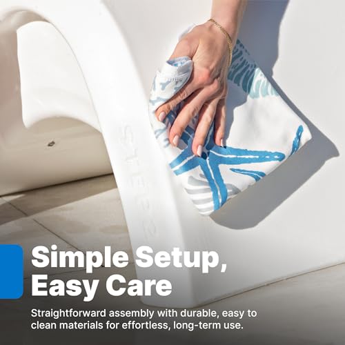 Step2 Vero Pool Chair, Fade-Resistant, Waterproof Patio Furniture for Sun Shelf, Use in Pools up to 15-Inches of Water, Weighted, 43"D x 23"W x 37"H, Resin, White - image 9