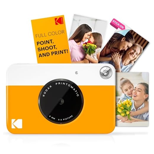 KODAK Câmera digital de impressão instantânea Printomatic – impressões coloridas em papel fotográfico adesivo de 5 x 7,6 cm (amarelo) imprime memórias instantaneamente