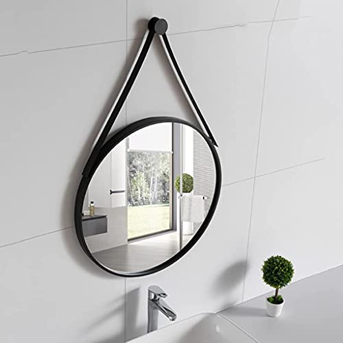 Miroir rond en fer noir adhésif pour entrée et salon de coiffure