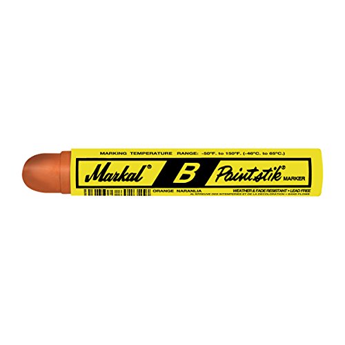 Markal 80224 B Paintstik Solid Paint Ambient Surface Marker, Orange (Pack of 12), 11/16" x 4-3/4"