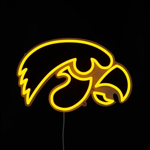 Saturday Neon Officially Licensed NCAA Iowa Hawkeyes LED Neon Sign, 15" x 9.77" - Perfect for Fans and Alumni
