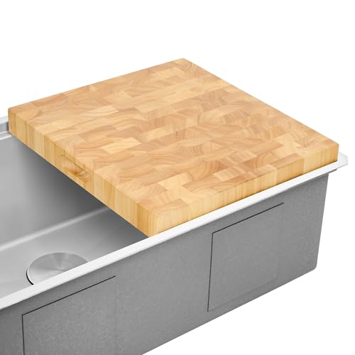 Tabla de cortar rectangular de madera maciza de roble 17x16x2 pulg miniatura 2