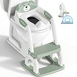 [Structure Triangulaire plus sûre] La base de structure triangulaire stable et la conception antidérapante assurent la stabilité et empêchent les accidents de se produire.La surface de marche de ce rehausseur toilette enfant d'escalier étendue à 32cm X 13,5cm, et votre enfant peut utiliser ce potty trainingr en toute confiance pour les tout - petits de 1 à 3 ans.