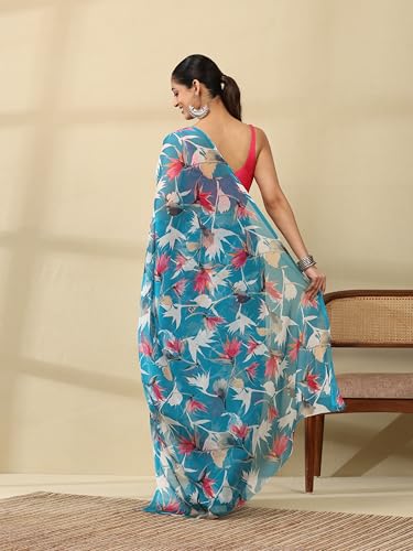 Image of Garden Vareli Floral Print Nara Chiffon Saree 73475