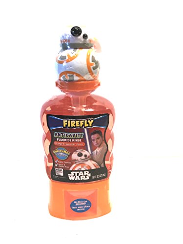 Firefly Bb-8 Anticavity Orange Creamsicle Flavor Fluoride Rinse With Fun Pumpkin And No