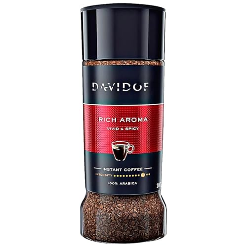 Image of Daviddoff Rich Aroma Instant Coffee Vivid & Spicy Premium 100% Arabica Smooth Intense Flavor 100g (Imported) From Biteza