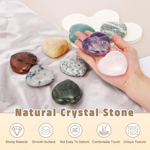 Labradorita gris natural tallada en forma de corazón de 2.4 pulgadas para decoración y bienestar 4