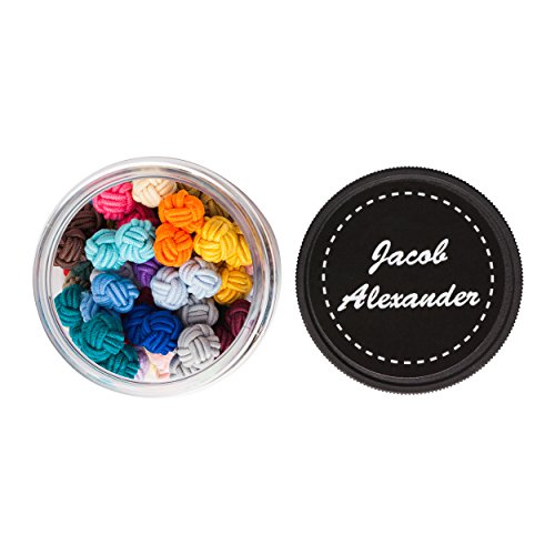 Jacob Alexander 25 Pairs Solid Color Silk Knots in a Gift Jar Bulk Collection